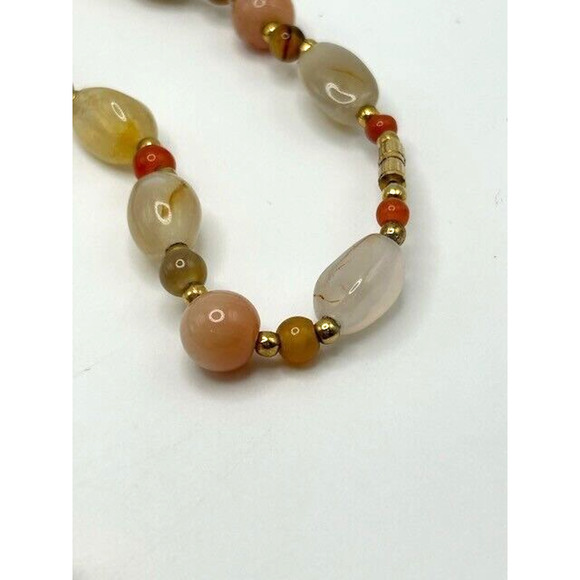 Vintage Natural Multicolor Gemstones Beaded Necklace 24" Barrel Closure - Picture 6 of 8